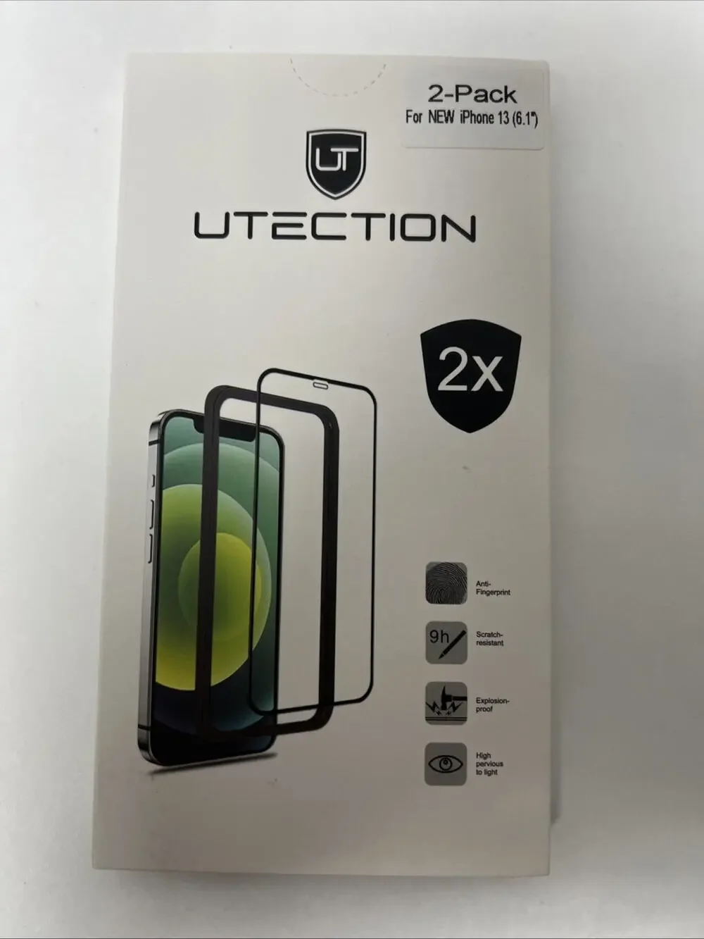 Utection 2 Pack Screen Protector Tempered Glass for iPhone 13 6.1 Inch New